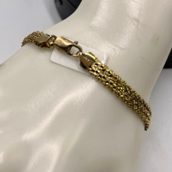 Italy Vermeil Sterling Silver .925 Gold Plated Signed Italy Bracelet - Picture 4 of 12